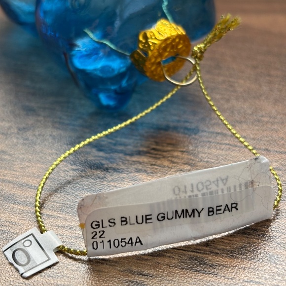 Blue Glass GUMMY BEAR Candy Christmas Tree Belly Hanging Holiday Ornament Decor - Picture 9 of 9